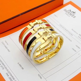 Hermes สร้อยข้อมือแฟชั่น ประดับเพชร หรูหรา