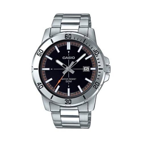 Casio Standard นาฬิกาข้อมือผู้ชาย สายสแตนเลส รุ่น MTP-VD01D,MTP-VD01D-1E2,MTP-VD01D-1E2VUDF - สีเงิน