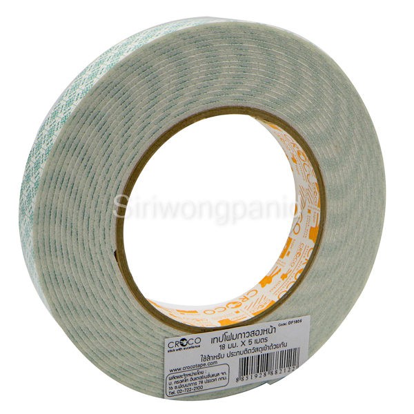 เทปโฟมสองหน้าสีขาว Croco ยาว 5 เมตร   มีให้เลือก 3 ขนาด  12/18/24 mm จำนวน 1 ชิ้น