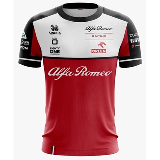 เสื้อยืด ลาย Alfa Romeo Racing สีแดง