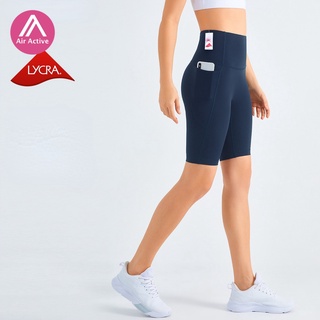 Air Active Lycra กางเกงโยคะ ขาสั้น เอวสูง มีกระเป๋าด้านข้าง TJ1469WK