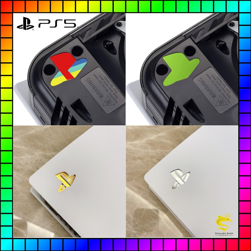 (ลิ้ง1) สติกเกอร์ส่วนโลโก้เครื่องเกม PS5