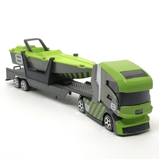 Majorette Truck - Concept Truck + Fast Boat no.8 - Green Color / Silver Wheels /scale 1/87 (7.2") no Package