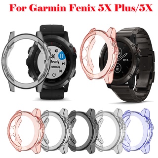 สําหรับ Garmin Fenix 5X Plus / 5X ครึ่งฝาครอบ TPU Caset เคสป้องกันสมาร์ทวอทช์ เคสป้องกัน ป้องกันรอยขีดข่วน อุปกรณ์เสริม