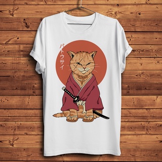 ขายดี!เสื้อยืดแขนสั้นลําลอง พิมพ์ลายอนิเมะ Neko Cat Rurouni KENSHIN HIMURA KENSHIN HITOKIRI BATTOSAI สีขาว สไตล์สตรีท สํ