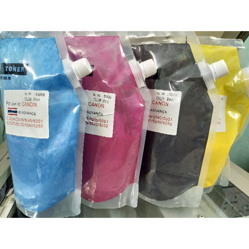 หมึกสี เครื่องถ่ายเอกสารสี CANON .ใช้กับรุ่น ADVANCE 5030/5035/5235/5240/5535/5540 น้ำหนักถุงละ 500 กรัม