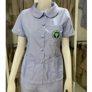 เสื้อฟ้าสาธารณสุข คอบัวมนตรง
