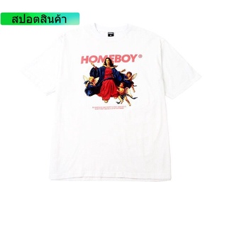 HOMEBOY.V HB.ANGEL เสื้อยืดโอเวอร์ไซส์สีขาว ผ้าฝ้ายแท้