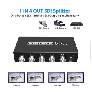 4 พอร์ตSDI Splitter Amplifier SDI Splitter 1X4 จำหน่ายด้วยPower Adapterสำหรับ