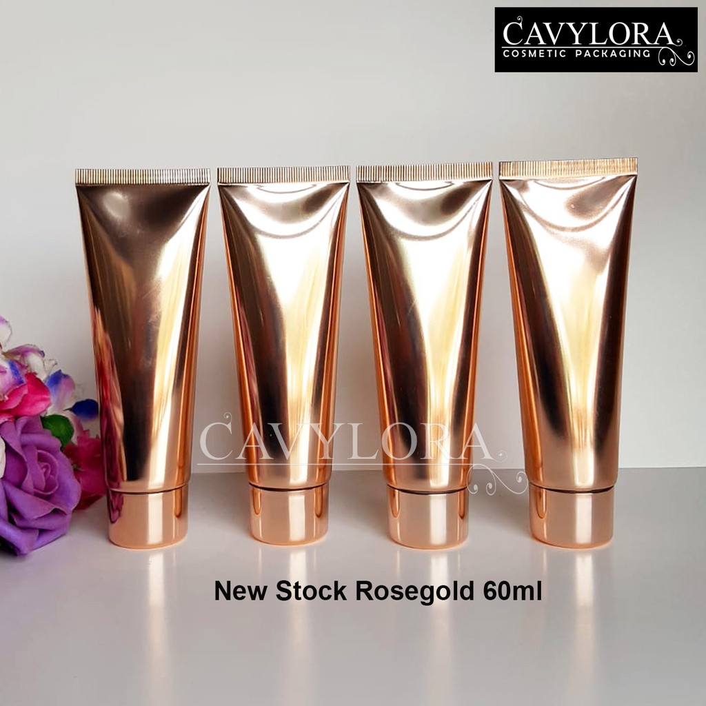 - 20 ชิ้น Rose Gold Soft Tube 60ml Rose Gold Cap