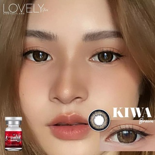 💋 มีค่าสายตา 💋 Lovelylens Kiwa Gray Brown  บิ๊กอาย สุดปัง คอนแทคเลนส์ รายเดือน มีอย แถมตลับฟรี  เลนส์นิ่ม สวยปังมาก