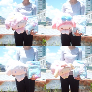 ตุ๊กตา หมอนผ้าห่ม Kitty คิตตี้ &amp; My Melody มายเมโลดี้ &amp; Cinnamonroll &amp; Pompompurin ชุดกระต่าย ท่าหมอบ Sanrio ซานริโอ้