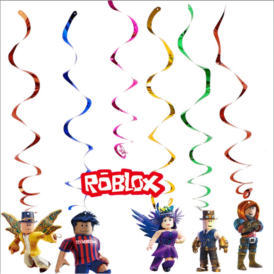 6 ชิ้น / แพ็ค Roblox เพดานแขวน Swirls Wall PVC Spiral Party Supplies