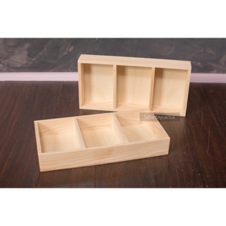 ถาดไม้สน 3 ช่อง ขนาด 15x30 cm
