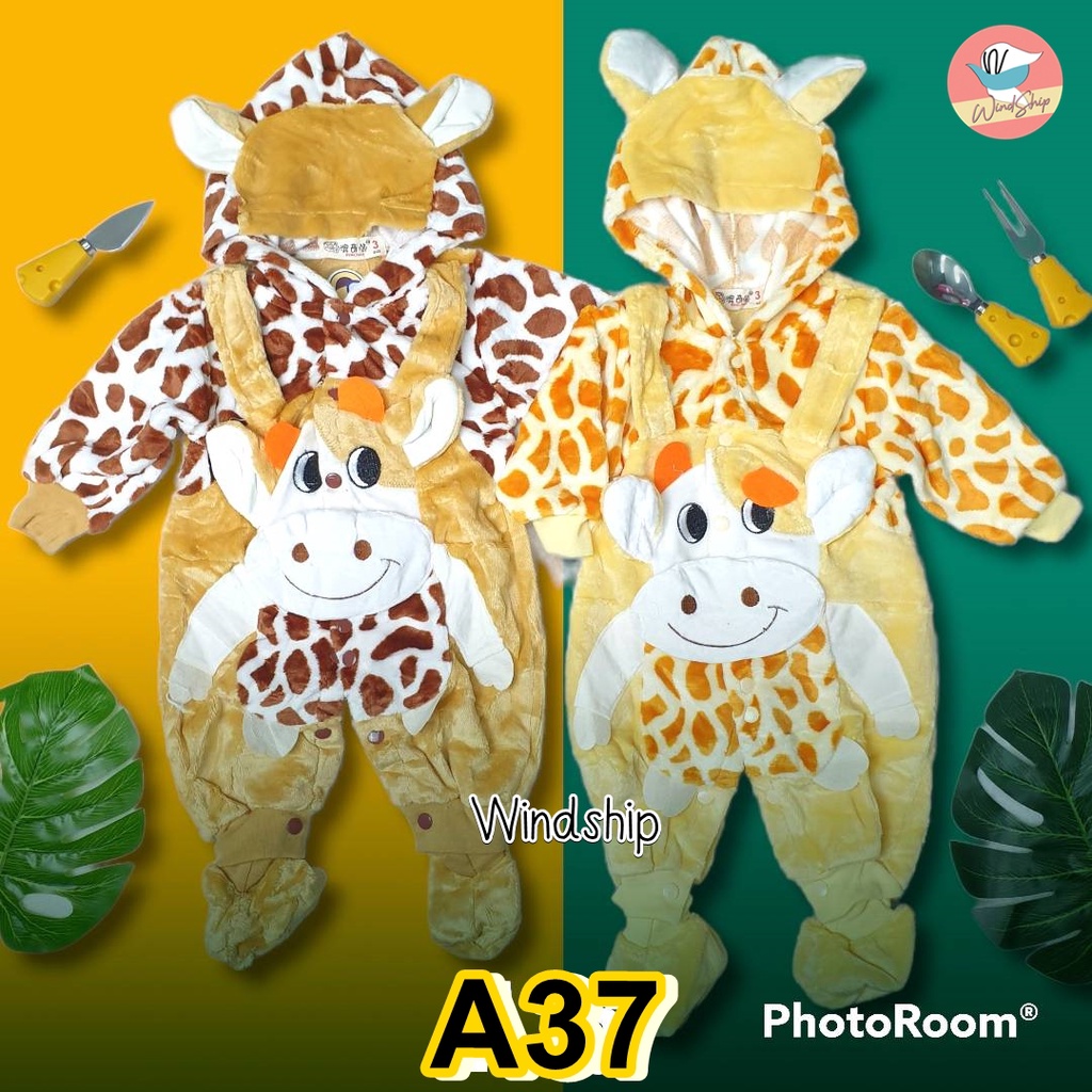 ชุดกันหนาวเด็ก A36 กระต่าย / A37 ยีราฟชุดบอดี้สูทเด็ก ชุดแขนยาวเด็ก ผ้าสำลี (KD279)