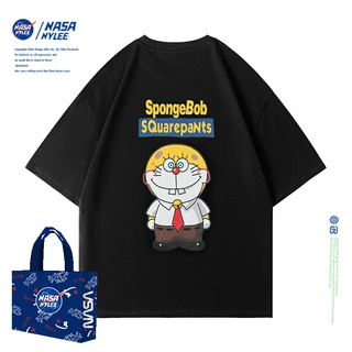 【HOT】เสื้อยืดแขนสั้น ผ้าฝ้าย พิมพ์ลาย Nasa สําหรับผู้ชาย