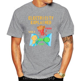 เสื้อยืดผ้าฝ้ายพิมพ์ลายแฟชั่น เสื้อยืดลําลอง ผ้าฝ้าย แขนสั้น พิมพ์ลาย Ohm Volt Amp Electricity Nerd ทรงหลวม สําหรับผู้ชา