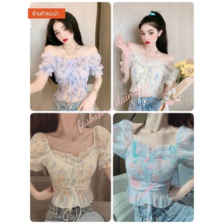 F1135🔥พร้อมส่ง🔥 ส่งไว ทันใจ ร้านคนไทยค่ะ ❤️ เสื้อปาดไหล่เกาห…