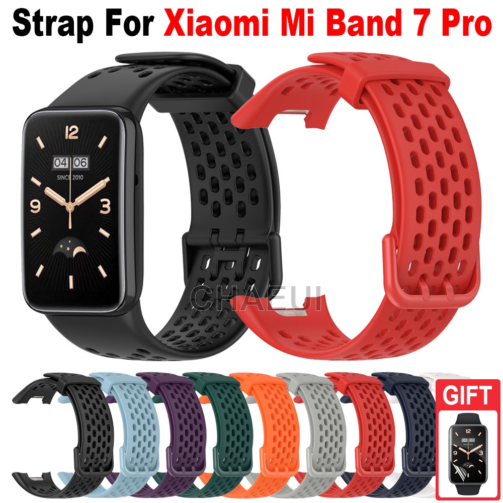 สายนาฬิกาข้อมือซิลิโคน ระบายอากาศ แบบเปลี่ยน สําหรับ Xiaomi Mi Band 7 Pro