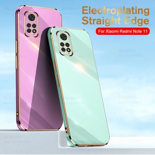 Plating Square Frame Case For Xiaomi Redmi Note 11 4G Readmi Note 11S Note11S Camera Protect Silicone Electroplate Cover