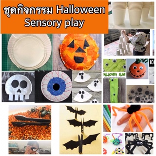 ชุดกิจกรรมฮาโลวีน Halloween sensory play Montessori ของเล่นวันฮาโลวีน ตักๆเทๆ  trick or treat ฝึกคีบ ศิลปะ งานประดิษฐ์