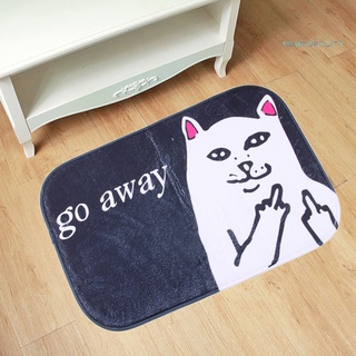 Nky 40x60 ซม. กํามะหยี่ปะการัง ตลก Go Away กันลื่น พรมเช็ดเท้าห้องน้ํา