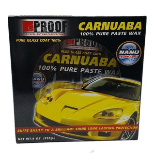 ขี้ผึ้งเคลือบสีรถสูตรคาร์นูบ้าแว็กซ์ผสมใยแก้วเคลือบเงาสีรถ PROOF CARNUABA with GLASS COATING PURE PAST WAX 100%