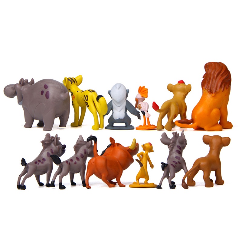 12 ชิ้น/เซ็ต Disney ภาพยนตร์ Lion King Simba Nala Pumbaa Timon Mufasa Timon แผลเป็น Zazu อะนิเมะ Action Figures ตุ๊กตาของเล่นเด็กของขวัญวันเกิด