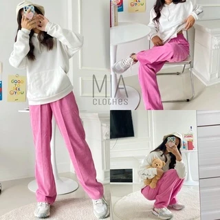 ✨🧸พร้อมส่ง!! 12สีกางเกงลูกฟูกขากระบอกฟรีไซส์🧸✨[A01]