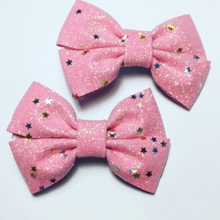 Leather glitter bow /piece