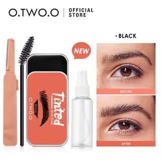 O.TWO.O เจลเขียนคิ้ว กันน้ำ ติดทนนาน แว็กซ์คิ้ว + แปรง + ใบมีด+ขวดสเปรย์ 4 สี Eyebrow Gel Waterproof Long-lasting Cosmetics