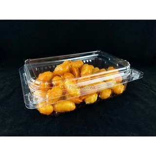DD กล่องผลไม้PET ฝาล๊อค(50ใบ) ขนาด1000 กรัม/1500 กรัม กล่องใส่ทุเรียน องุ่น กล่องใส่ผัก