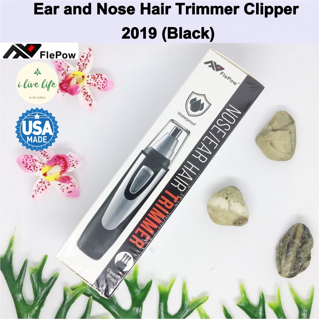 เครื่องตัดแต่งขนจมูก ขนหู FlePow® Ear and Nose Hair Trimmer Clipper - 2019  (สีดำ) ตัดแต่งขนบนใบหน้า | Shopee Thailand