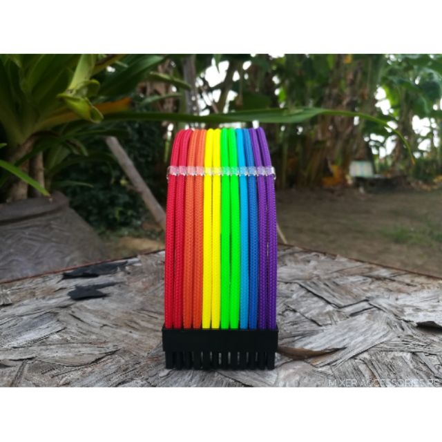 สายถักคอม 24 pin MB สีรุ้ง