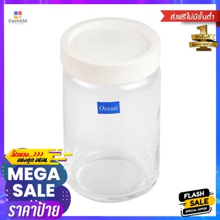 ขวดโหลแก้วกลมฝาดึง OCEAN POP JAR 0.75 ลิตร สีขาวGLASS CANISTER OCEAN POP JAR 0.75L WHITE