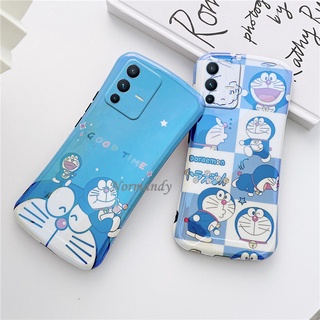 เคสโทรศัพท์ 2022 New Phone Case VIVO V23 X70 Pro 5G Small Waist Blu-ray Silicone Casing Cute Cartoon Doraemon Shockproof Protective Case Vivo V23 5G เคส