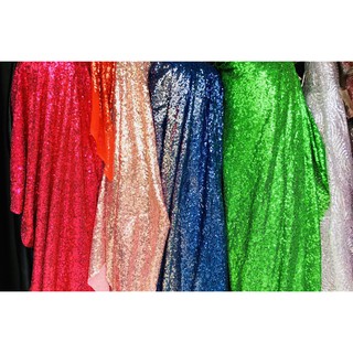 ผ้าปักเลื่อม Sequin Fabric 7 สี สำหรับตัดเย็บเสื้อผ้า งานประดิษฐ์ ตกแต่งบ้าน