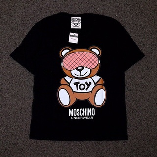 Moschino เสื้อยืด ลายหมีนอนหลับ เรียบง่าย มีสไตล์