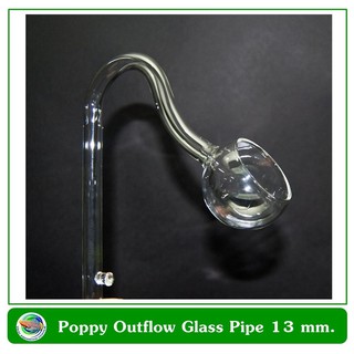 ท่อแก้วน้ำออก ทรงดอกป๊อบปี้ Poppy outflow glass pipe ขนาด 13 มม./ 17มม