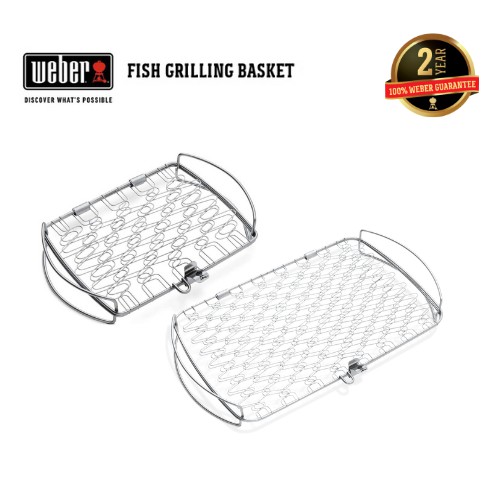 WEBER Fish Grilling Basket ตะเเกรงปิ้งย่างเวเบอร์ อุปกรณ์เตาปิ้งย่าง
