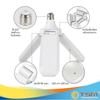 หลอดไฟทรงใบพัด รุ่น TSM-389 60W แสงขาว พับเก็บได้ Fan Blade LED Bulb ประหยัดพลังงาน