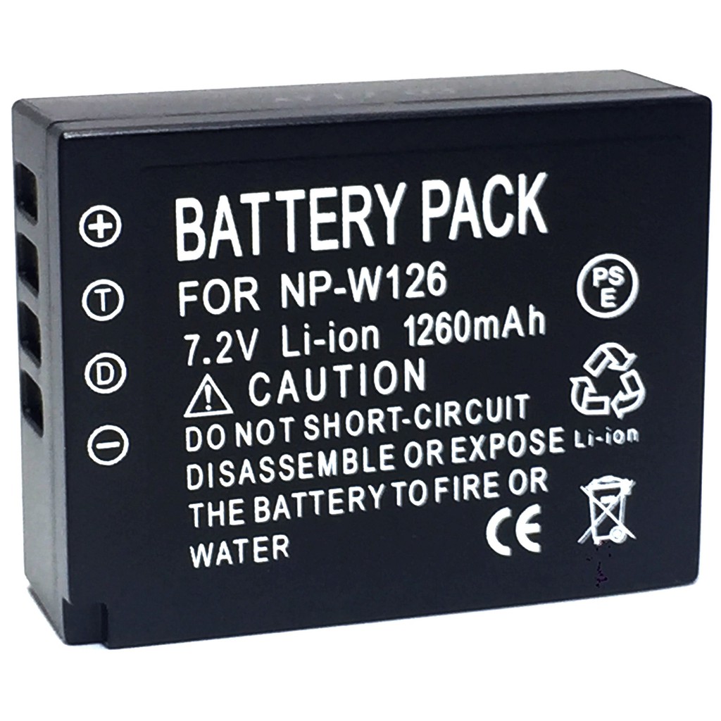 "แบตเตอรี่ NP-W126 สำหรับกล้อง FUJI X-E1 XE2 XM1 XT2 XA2 XT10 XT1 XPRO2 HS50(black) "