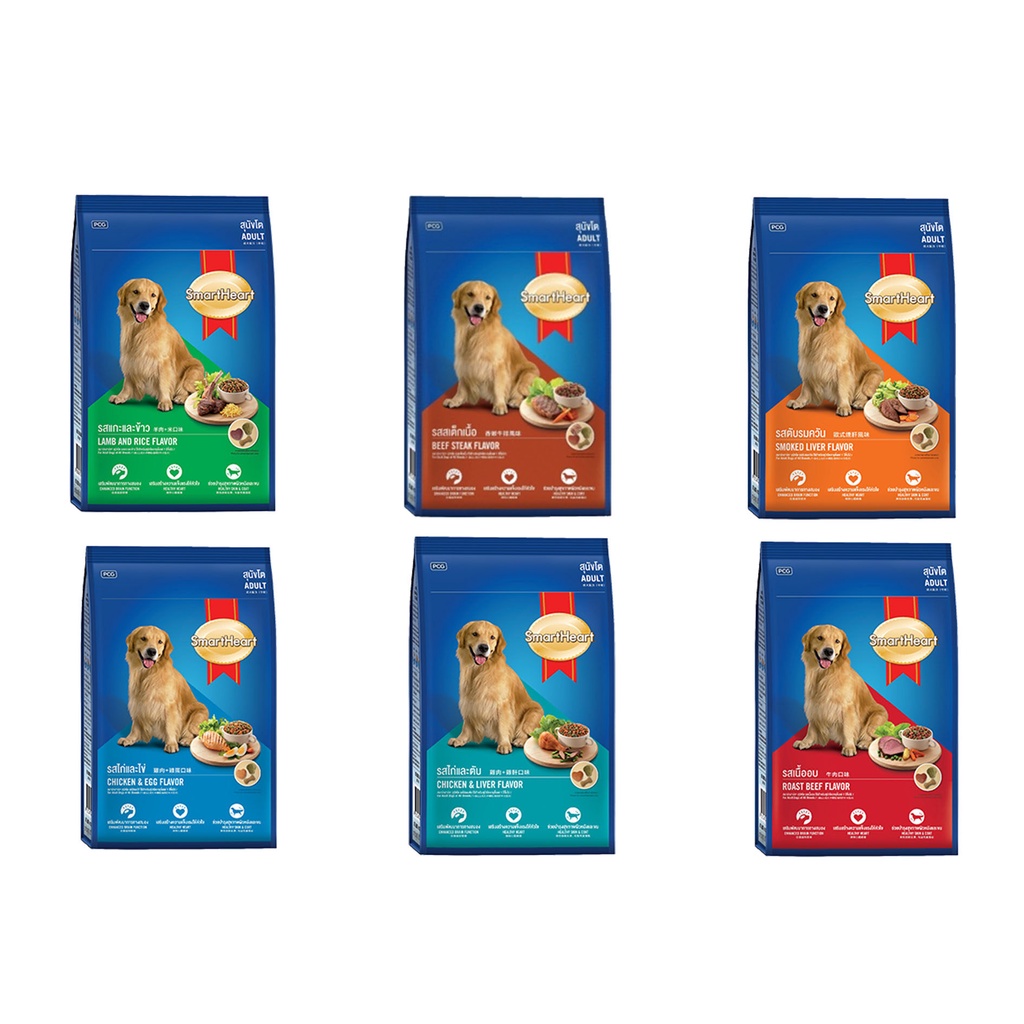 สมาร์ทฮาร์ท อาหารสุนัข สุนัขโต แบบเม็ด แบบแบ่งขาย 1 กก. SmartHeart Adult Large Breed Dog Repack 1 kg.