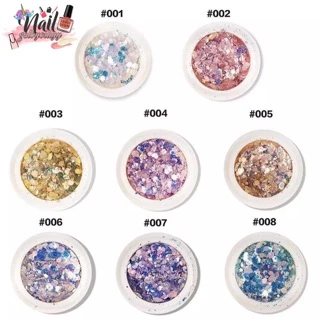 เซ็ตกลิตเตอร์แต่งเล็บ 💗พร้อมส่ง💗ยกเซ็ต8สี ผงเลื่อม ผงกลิตเตอร์ กากเพชร แต่งเล็บ