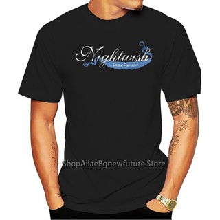 [S-5XL] เสื้อยืดแขนสั้นลําลอง คอกลม ผ้าฝ้าย พิมพ์ลายโลโก้ NOLAii Nightwish สีดํา สําหรับผู้ชาย PPappi49KFnigh69