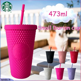 🌟Starbucks🌟【จัดส่งภายใน24ชั่วโมง】 Studded Tumbler Durian Cup นำมาใช้ใหม่ Starbucks Bling Tumbler 473Ml (Twinkle.Th)