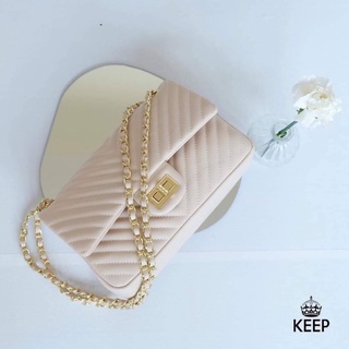 กระเป๋าสะพาย สายโซ่ KEEP รุ่น shoulder chevron  chain handbag สวย หรู