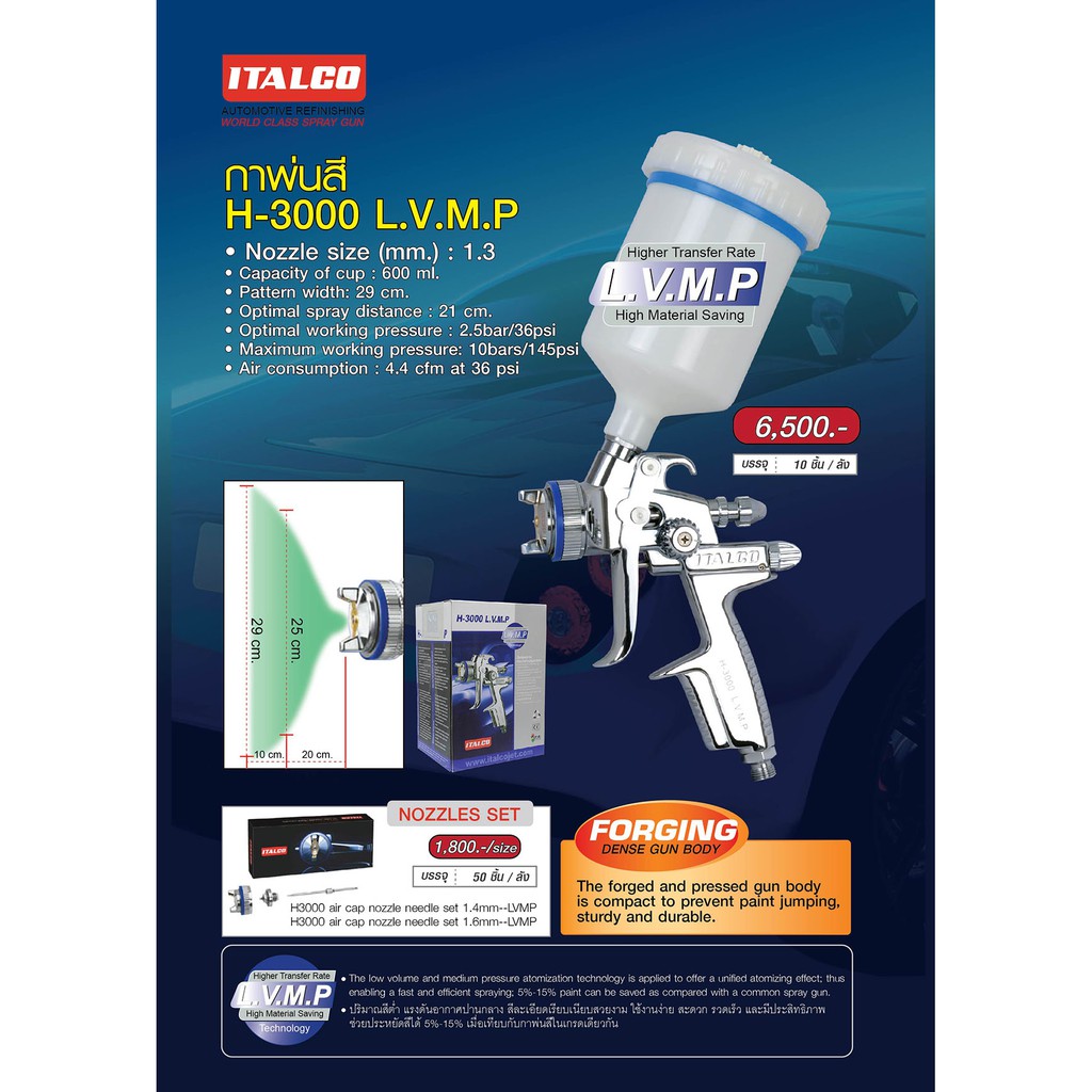 Original ITALCO GLOSS1 L.V.MP 1.3 Professional Spray Gun 600ml cup -  AliExpress