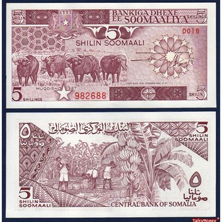 ธนบัตรประเทศ โซมาเลีย SOMALIA ราคา 5 ชิลลิ่ง รุ่นปี 1987 P-31 สภาพใหม่เอี่ยม 100%UNC ไม่ผ่านการใช้ สำหรับสะสม