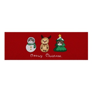 [MT04-00000027] พรมเช็ดเท้า พรมดักฝุ่น ลาย สามแมวmeowy ขนาด 40x120 (Christmas Collection)